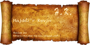 Hajdár Kevin névjegykártya