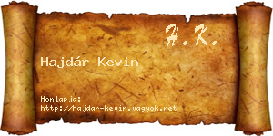 Hajdár Kevin névjegykártya